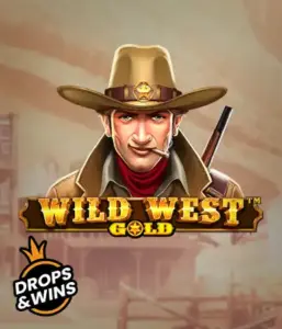  See the bold sheriff of "Wild West Gold," a thrilling slot game by Pragmatic Play. The image shows a stern-faced sheriff with a sheriff’s badge, set against a sun-baked Old West town backdrop. The game's title is boldly featured in a rustic font, highlighting the theme of adventure and law enforcement in the wild frontier. 