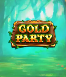 Enter the enchanted forest of Gold Party slot by Pragmatic Play, featuring a beautifully designed wooden sign decorated with golden letters. The background features a misty green forest which adds a touch of enchantment to the overall ambiance. Perfect for fans of magical and nature-inspired games, offering a captivating escape. 